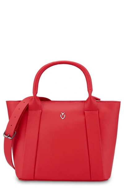 Shop Vessel Signature 2.0 Faux Leather Mini Tote In Pebbled Red