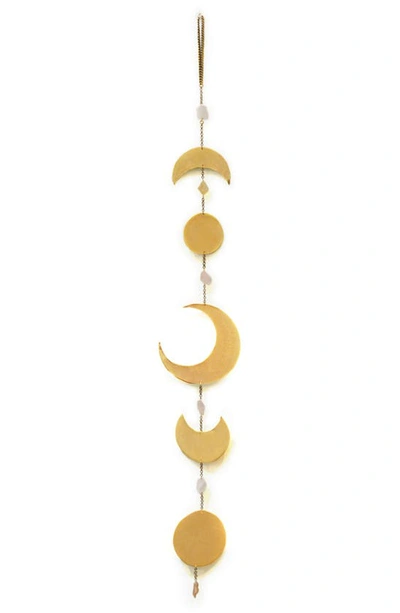 Shop Ariana Ost Moon Phase Quartz & Citrine Wall Hanging In Gold