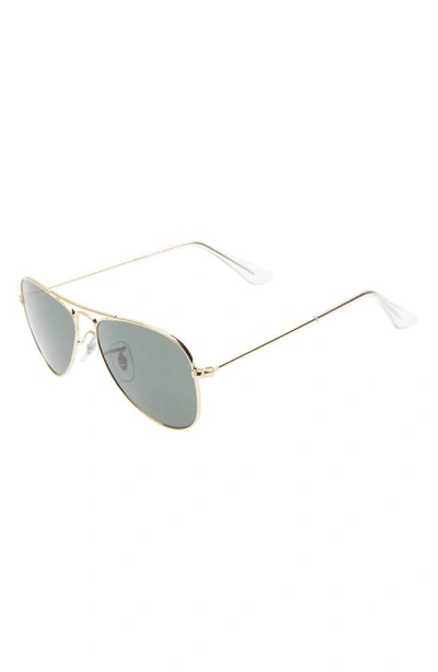 Shop Ray Ban Junior 50mm Aviator Sunglasses In Gold/ Green Solid