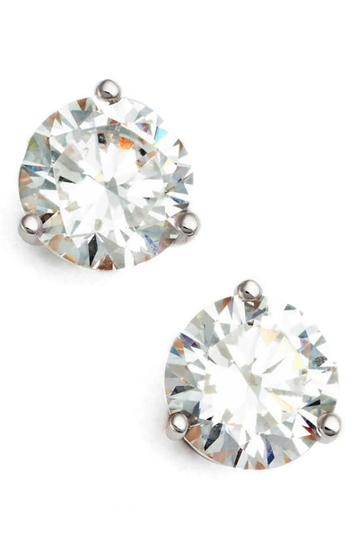 Shop Nordstrom Cubic Zirconia Stud Earrings In Clear- Silver Round