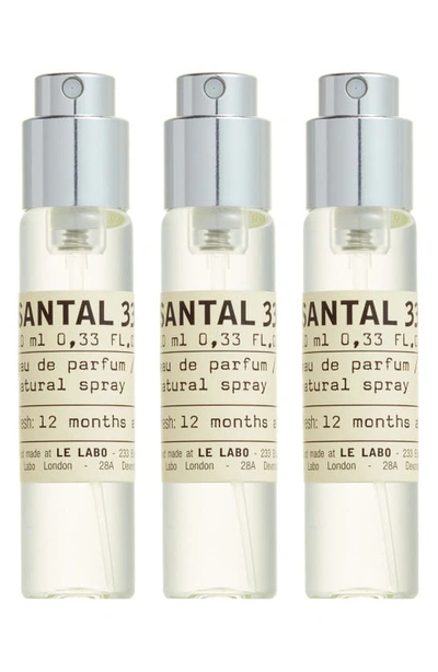 Shop Le Labo Santal 33 Eau De Parfum Travel Tube Refill Trio