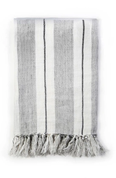 Shop Pom Pom At Home Laguna Throw Blanket In Grey/ Charcoal