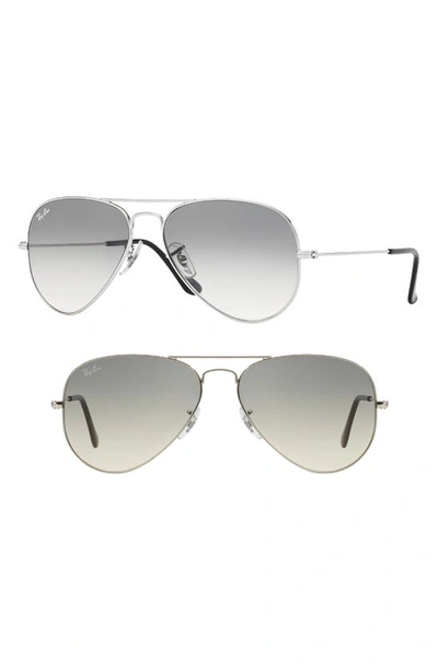Shop Ray Ban Standard Original 58mm Aviator Sunglasses In Gradient Smoke