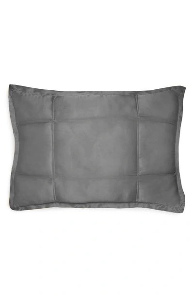 Shop Donna Karan Collection 'surface' Silk Charmeuse Quilted Pillow Sham In Charcoal