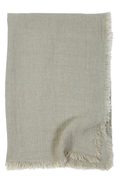 Shop Pom Pom At Home Laurel Oversized Linen Throw Blanket In Pale Olive