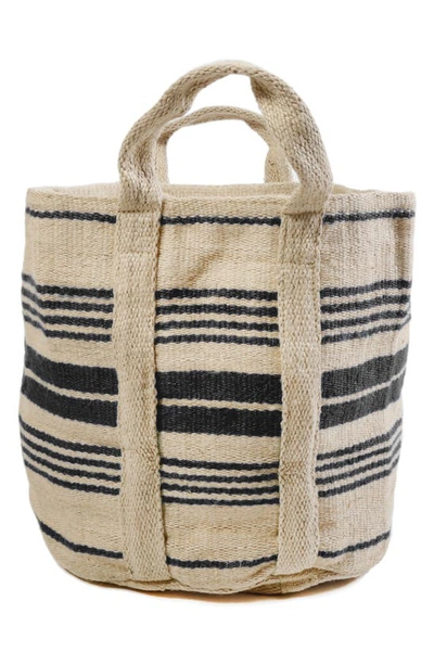 Shop Pom Pom At Home Savannah Handwoven Basket In Ivory/ Charcoal