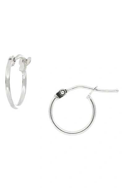 Shop Bony Levy 14k Gold Mini Hoop Earrings In White Gold