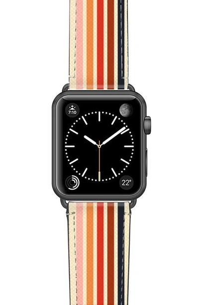 Shop Casetify Retro Faux Leather Apple Watch® Watchband In Space Grey