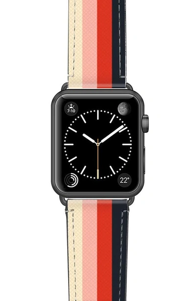 Shop Casetify Rad Retro Faux Leather Apple Watch® Watchband In Space Grey