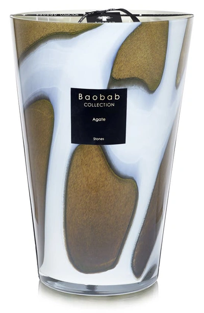 Shop Baobab Collection Stones Agate Candle In Agate- Extra Large