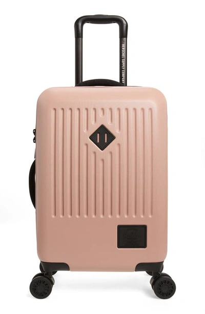 Shop Herschel Supply Co Small Trade 23-inch Rolling Suitcase In Ash Rose