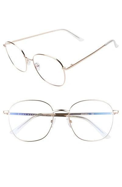 Shop Quay Jezabell 58mm Blue Light Filtering Glasses In Gold/ Clear Blue Light