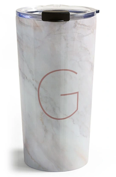 Deny Designs Marbled Monogram Travel Mug