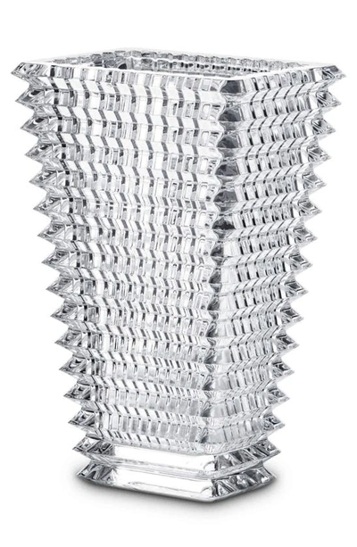Baccarat Large Rectangular Crystal Eye Vase In Clear