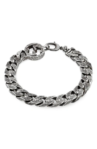 Shop Gucci Interlocking-g Curb Chain Bracelet In Sterling Silver