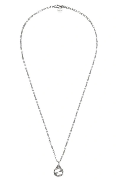 Shop Gucci Interlocking-g Pendant Necklace In Sterling Silver