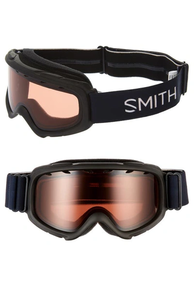 Shop Smith Gambler 164mm Youth Fit Snow Goggles In Black/ Orange