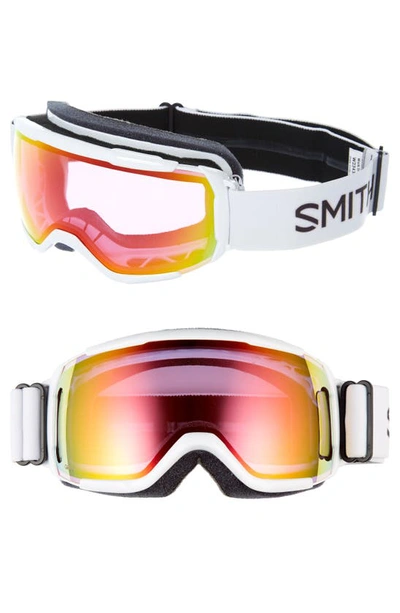 Shop Smith Grom Snow Goggles In White/ Pink