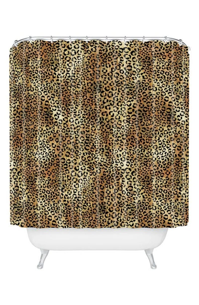 Shop Deny Designs Schatzi Leopard Shower Curtain In Brown/ Black