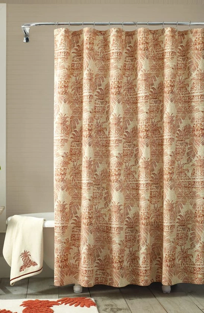 Shop Tommy Bahama Pineapple Shower Curtain In Raw Sienna