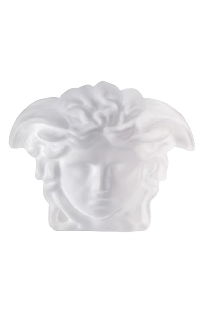Shop Versace Medusa Lumiere Crystal Paperweight In Clear