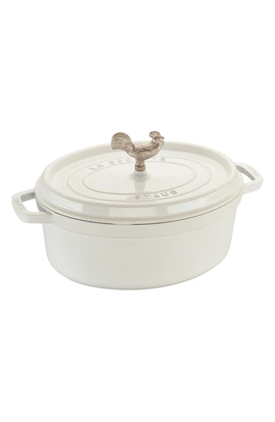 Shop Staub 5.75-quart Oval Coq Au Vin Enameled Cast Iron Dutch Oven In White