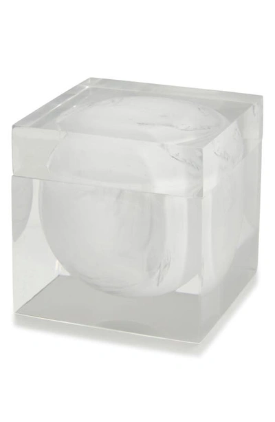 Shop Kassatex Ducale Cotton Ball Jar In White/ Black