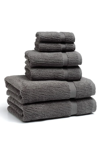 Shop Kassatex Mateo 6-piece Bath Towel, Hand Towel & Washcloth Set In Concrete Grey