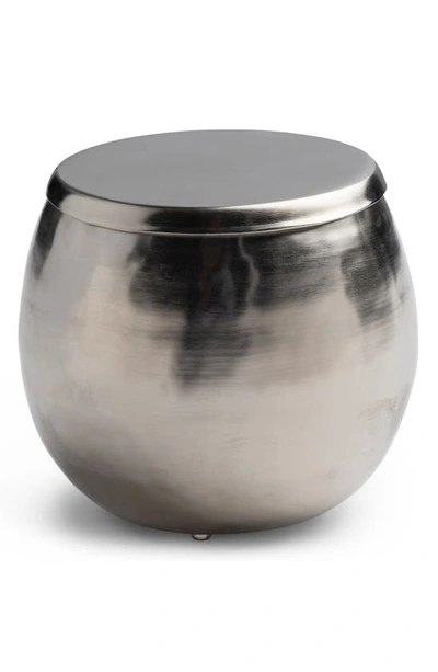 Shop Kassatex Nile Cotton Ball Jar In Silver