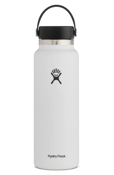 Shop Hydro Flask 40-ounce Wide Mouth Cap Water Bottle In White 2.0