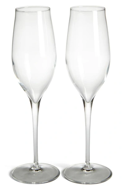 Shop Luigi Bormioli Luigi Bormiolo Vinea Prosecco Set Of 2 Champagne Flutes In Clear