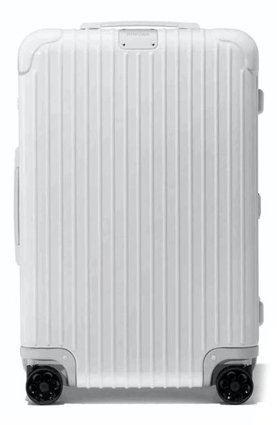 Shop Rimowa Essential Check-in Medium 26-inch Wheeled Suitcase In White