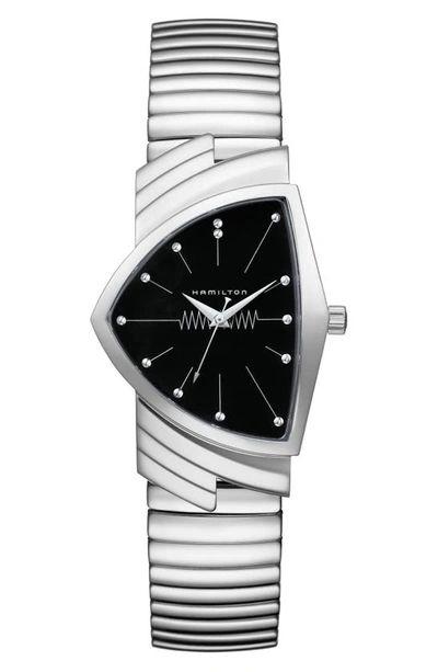 Shop Hamilton Ventura Bracelet Watch, 32mm X 50mm In Silver/ Black/ Silver