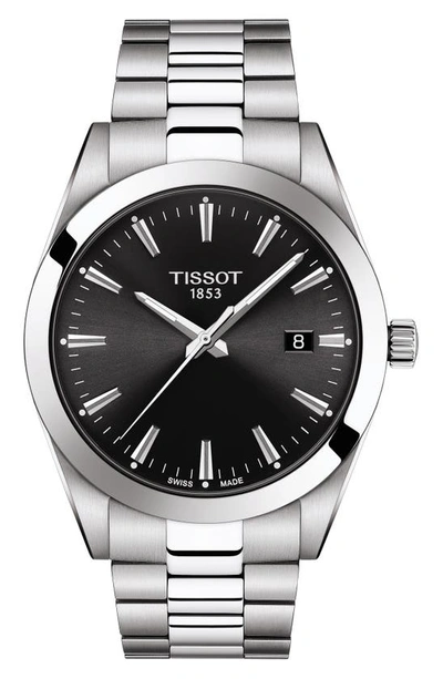 Shop Tissot T-classic Gentleman Bracelet Watch, 40mm In Grey/ Black/ Silver