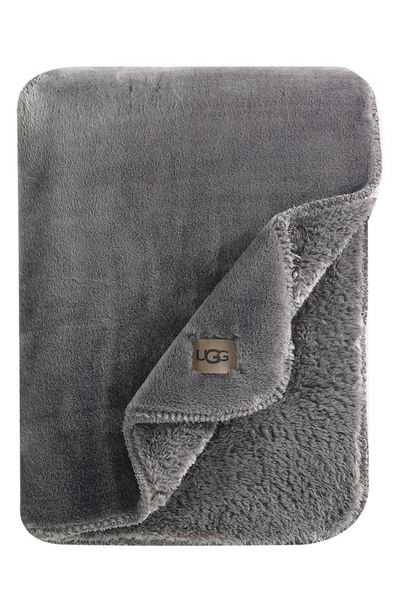 Shop Ugg Whistler Throw Blanket In Charcoal