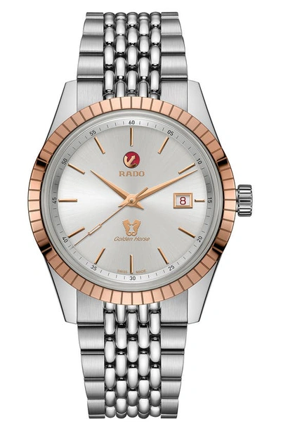 Shop Rado Tradition Golden Horse Automatic Bracelet Watch, 42mm In Silver