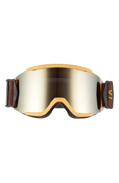 Shop Smith Squad 180mm Chromapop(tm) Snow Goggles In Amber Textile/ Sun Black Gold