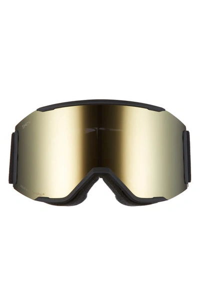 Shop Smith Squad Mag™ 190mm Chromapop™ Snow Goggles In Black/ Sun Black Gold Mirror