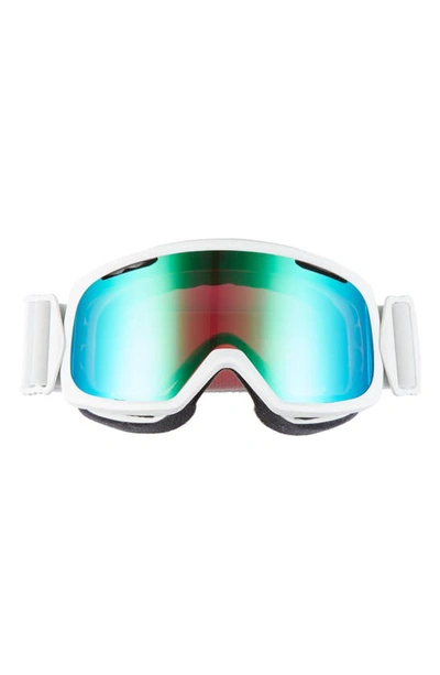 Shop Smith Riot 180mm Chromapop™ Snow/ski Goggles In White Vapor/ Everyday Green
