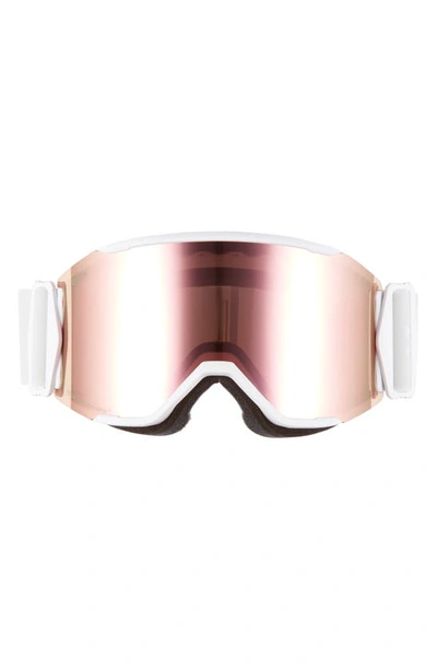 Shop Smith Squad Mag™ 190mm Chromapop™ Snow Goggles In White Vapor/ Rose Gold