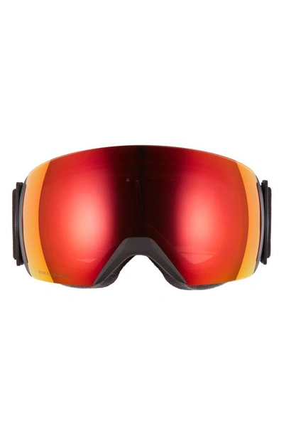 Shop Smith Skyline Xl 230mm Chromapop™ Snow Goggles In Black/ Everyday Red Mirror