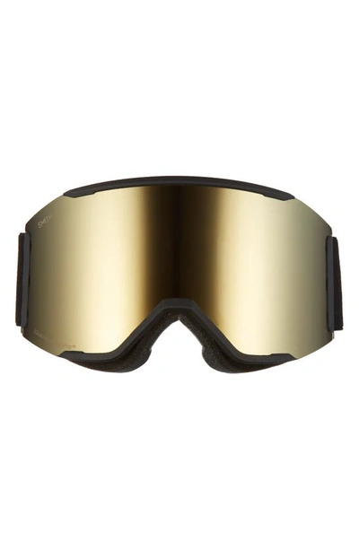 Shop Smith Squad Mag™ 190mm Special Fit Chromapop™ Snow Goggles In Black/ Sun Black Gold Mirror