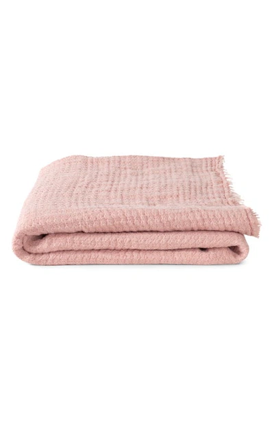 Shop Hawkins New York Simple Linen Throw Blanket In Blush