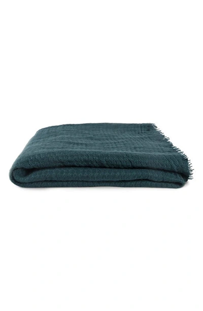 Shop Hawkins New York Simple Linen Throw Blanket In Peacock