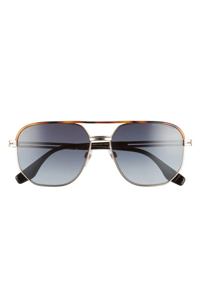 Shop Marc Jacobs 58mm Gradient Aviator Sunglasses In Gold Havana/ Dark Grey Grad