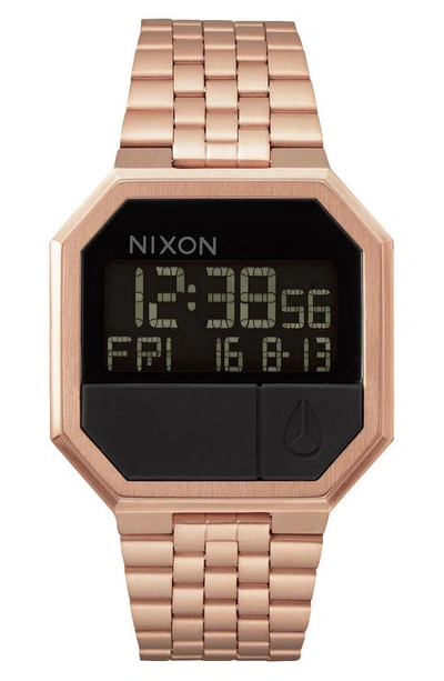 Shop Nixon Rerun Digital Bracelet Watch, 39mm In Rose Gold