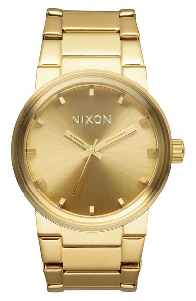 Shop Nixon Cannon Bracelet Watch, 39.5mm In Gold