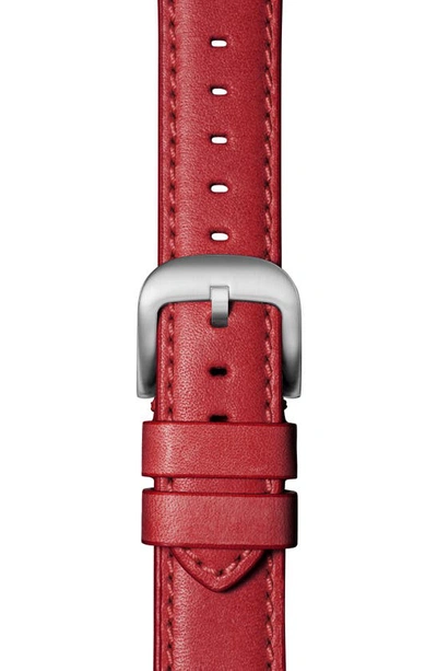 Shop Shinola Leather 20mm Apple Watch® Watchband In Crimson
