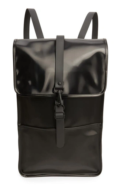 Shop Rains Waterproof Backpack In Shiny Black