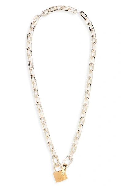 Shop Ambush Padlock Chain Necklace In Silver Gold